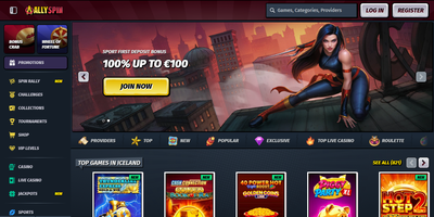 AllySpin websted forhåndsvisning