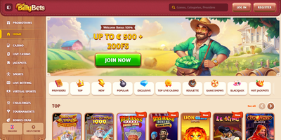 معاينة BillyBets للموقع