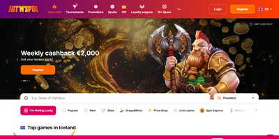 HitNSpin websted forhåndsvisning