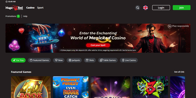 Magic Red websted forhåndsvisning
