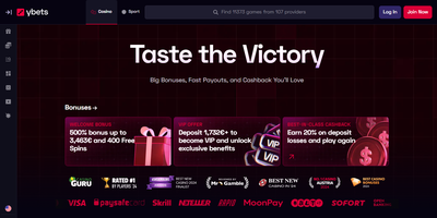 Prévia do site de Ybets
